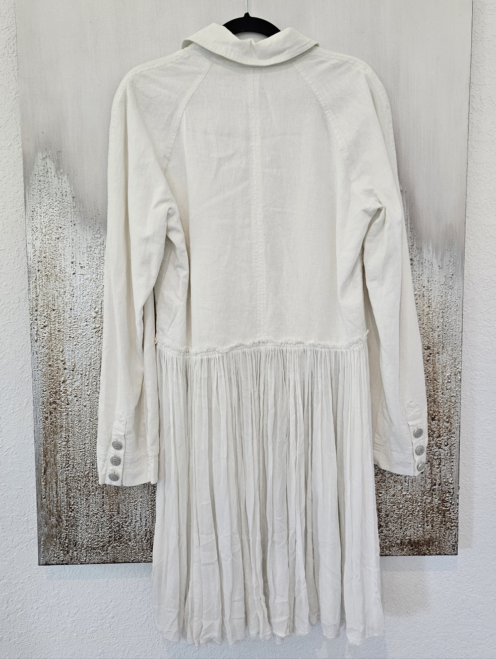 Free People White Double-Breasted Long Coat Dress Like New - Picture 3 of 4